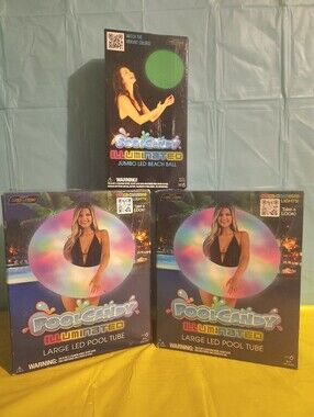 Pool Candy, Summer, Beach,  Illuminated LED Large Pool Tube & Beach Ball Set